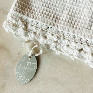 Tea towel BLARNEY Elegant White Knitted Trim Towel, Vintage Linens New with tags